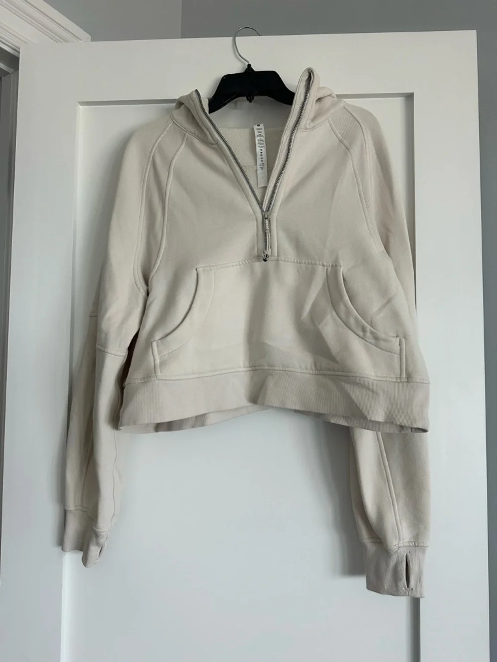 Lululemon Scuba Oversized Half-zip Hoodie - Size M/L - Natural Ivory